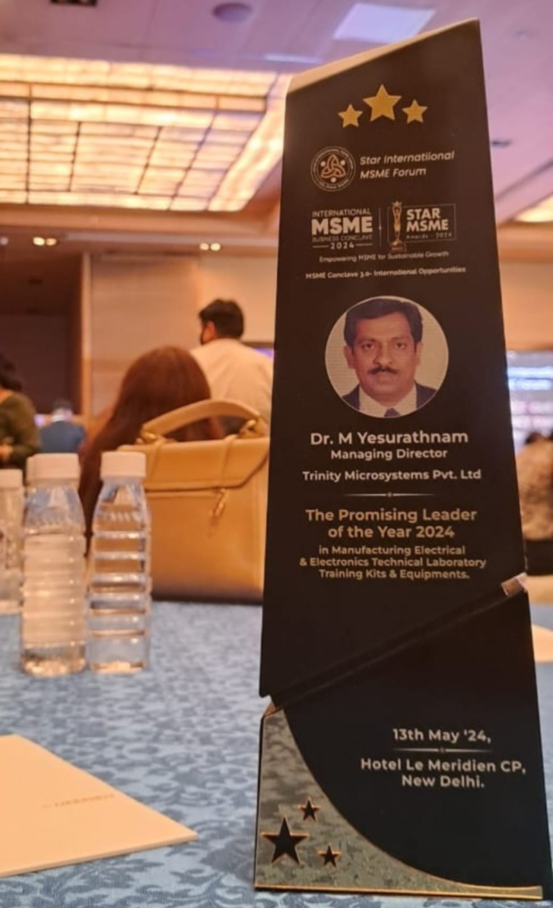 STAR MSME AWARD for Promising Leader of the Year 2024 in Manufacturing Electrical & Electronics Technical Laboratory Training Kits & Equipment
